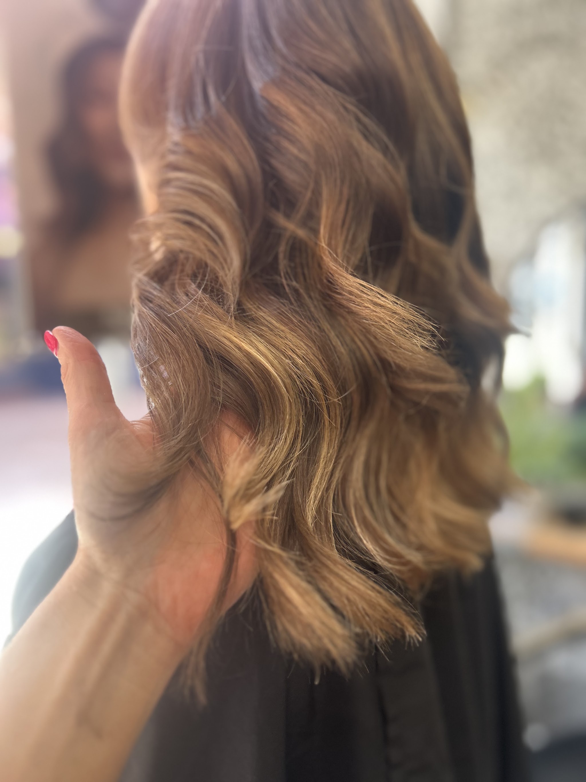 Soft caramel waves after a colour at The Nook